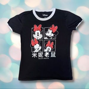 Disney Minnie Mouse Kanji Expressions Girl’s Tee Shirt Top Size XL